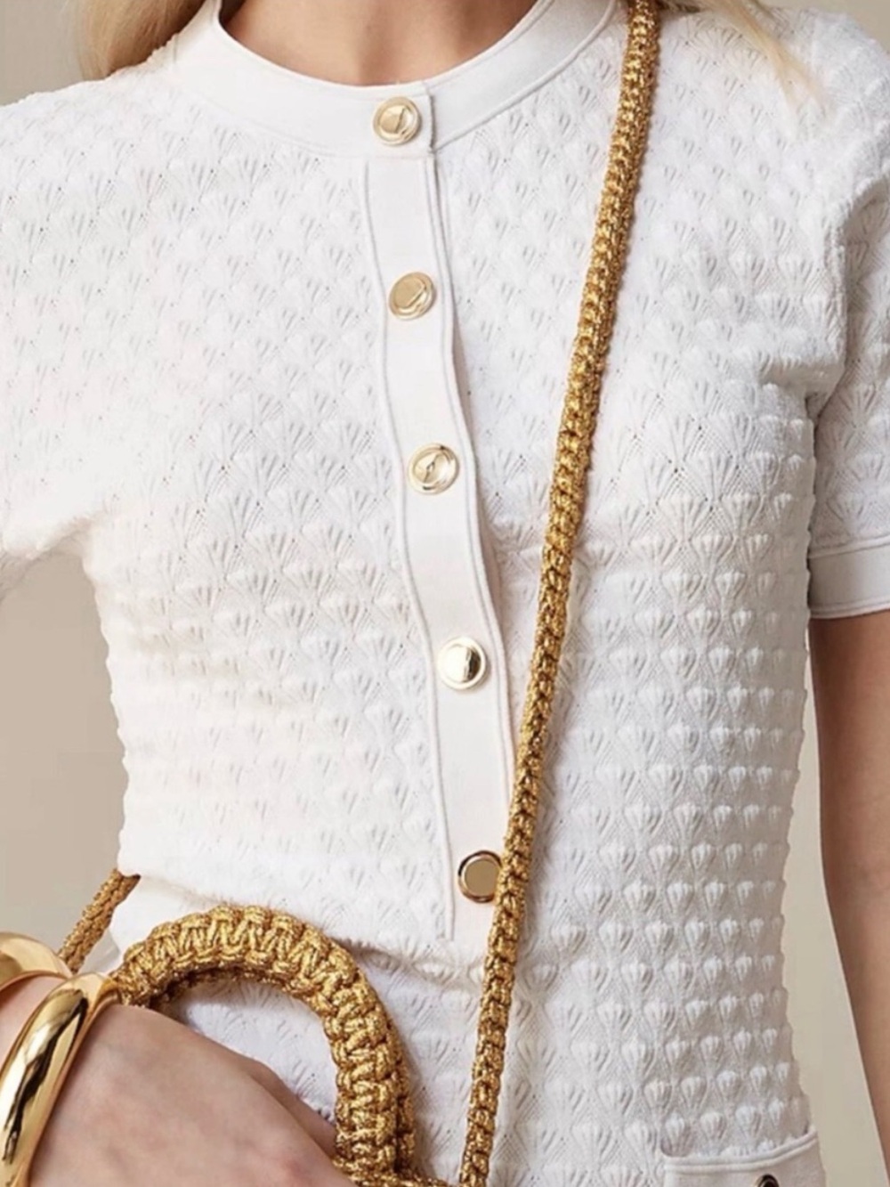 J. Crew - Textured Lady Sweater-Dress in White - Picture 2 of 4
